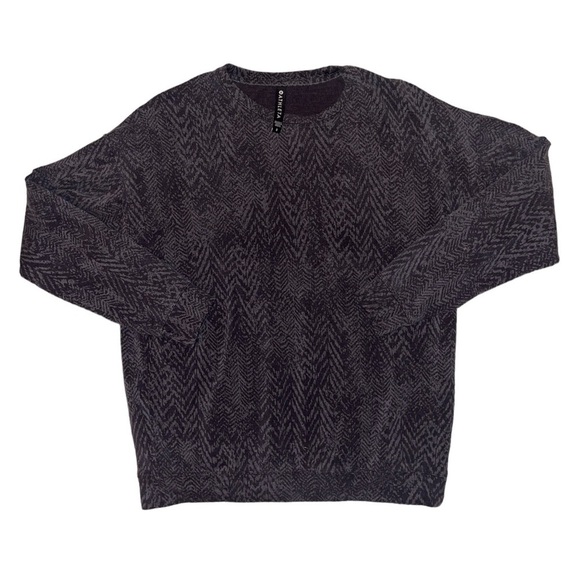 Athleta Studio to Street Sweatshirt grey herringbone print women’s size small - Picture 4 of 10